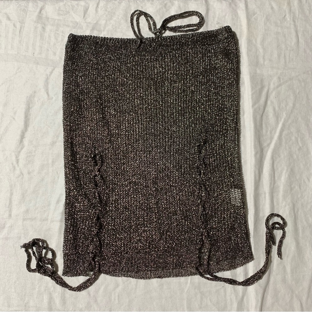 Intrigue Couture Small/Medium Skirt EUC Looks like Gray Metal, Very Unique!!!